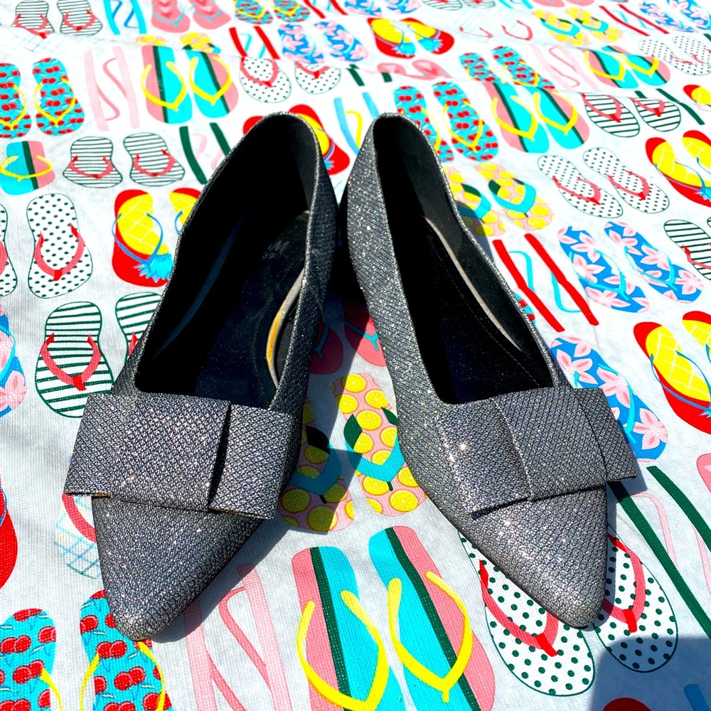 H&M dressy silver glitter shoes size 39